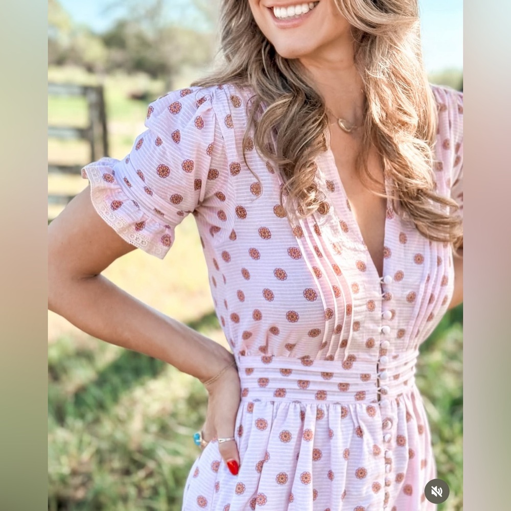 BTB Los Angeles Clay Maxi Dress in Petal Floral Pink Dress Sz Medium